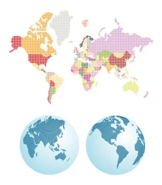 Dotted world map 스톡 일러스트