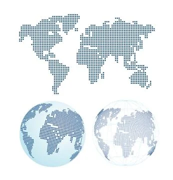 Dotted world map Stock Illustration