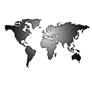 Dotted world map Stock Illustration