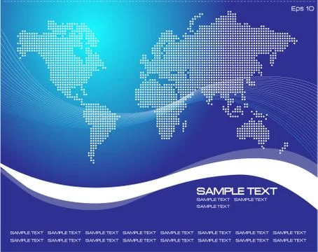 Dotted world map illustration Stock Illustration