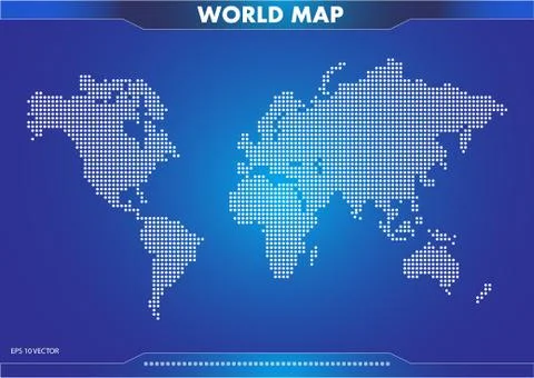 Dotted world map illustration Stock Illustration