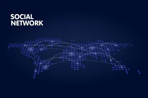 Dotted world map network technology concept vector illustration Stockillustratie