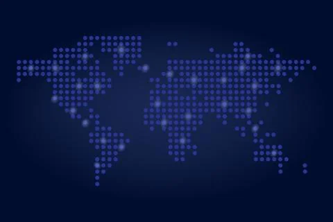 Dotted world map network technology concept vector illustration 库存插图