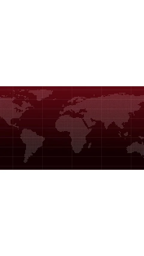 Dotted World Map with Red Gradient Background global network visualization... Stock Footage 345967702