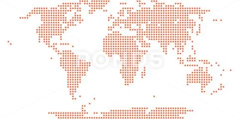 Dotted World Map Round Point Ilustraciones de archivo