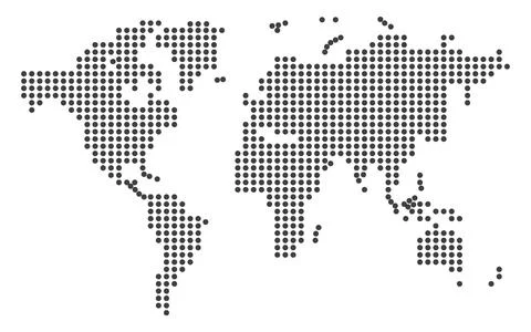 Dotted world map in vector format Stock Illustration