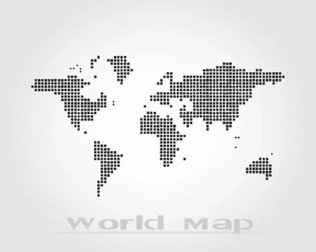 Dotted World Map. Vector illustration. Stock Illustration