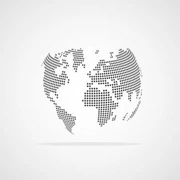 Dotted World Map. Vector illustration. Stock Illustration