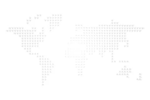 Dotted World map. White dots with dropped shadow on white background. Vector Stock Illustration