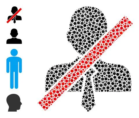 Dotted Wrong Clerk Collage of Round Dots and Similar Icons 스톡 일러스트