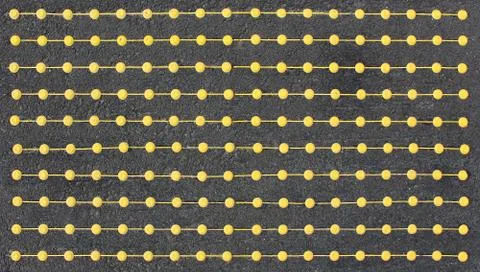 Dotted yellow lines Foto stock