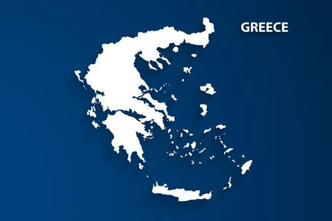 DottedGreece map with blue background, vector Stock Illustration