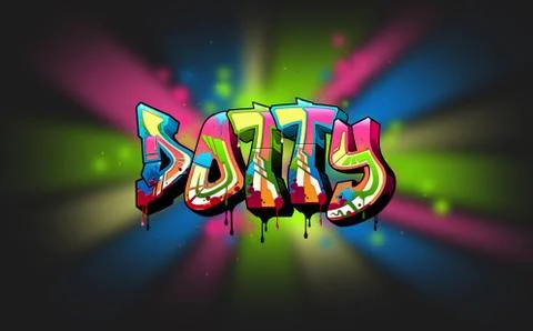 Dotty Name Text Graffiti Word Design Stock Illustration