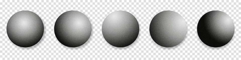 Dotwork 3D spheres set Stock Illustration