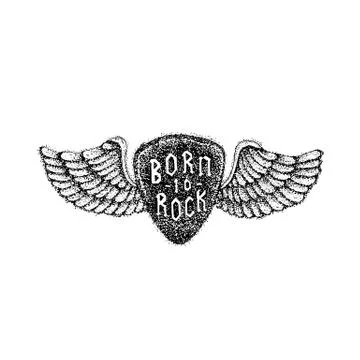 Dotwork Born to Rock Stock Illustration