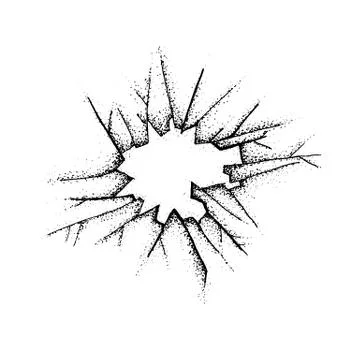 Dotwork Broken Glass Stock Illustration