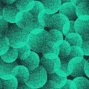 Dotwork Bubbles Weird Turquoise Abstract Seamless Pattern Stock Illustration
