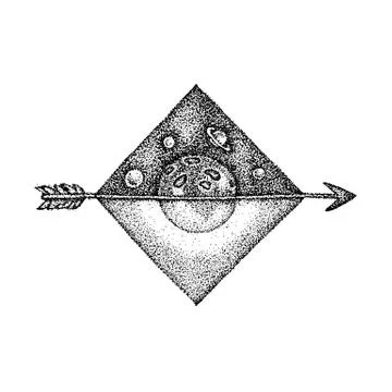 Dotwork Day Night Stock Illustration