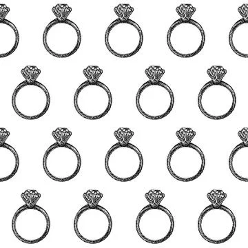 Dotwork Diamond Ring Seamless Pattern Illustrazione stock