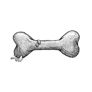 Dotwork Dog Bone Stock Illustration