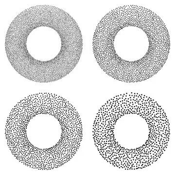 Dotwork Donut Banner. Stock Illustration