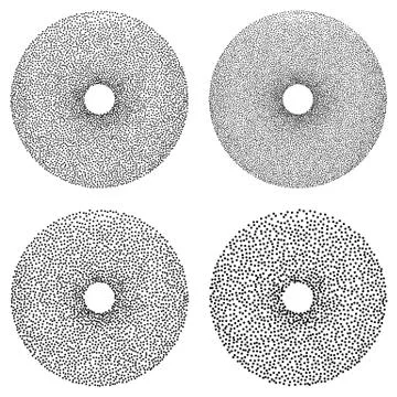 Dotwork Donut Banner. Stock Illustration