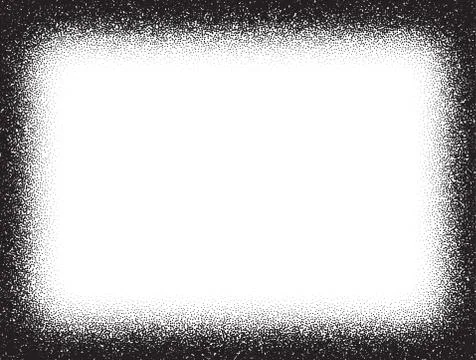 Dotwork frame pattern background. Black noise stipple dots. Dotted vector Stock Illustration