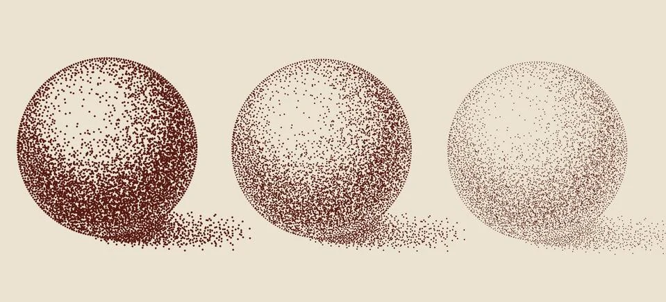 Dotwork geometric shape Stock Illustration