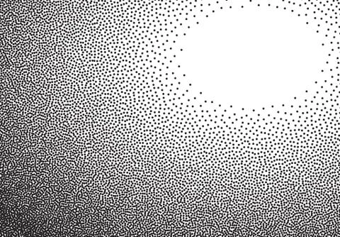 Dotwork gradient background, black and white scattered stipple dots Illustrazione stock