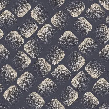 Dotwork Gradient Rounded Square Tiles Seamless Pattern Aesthetic Vector Backdrop イラスト素材