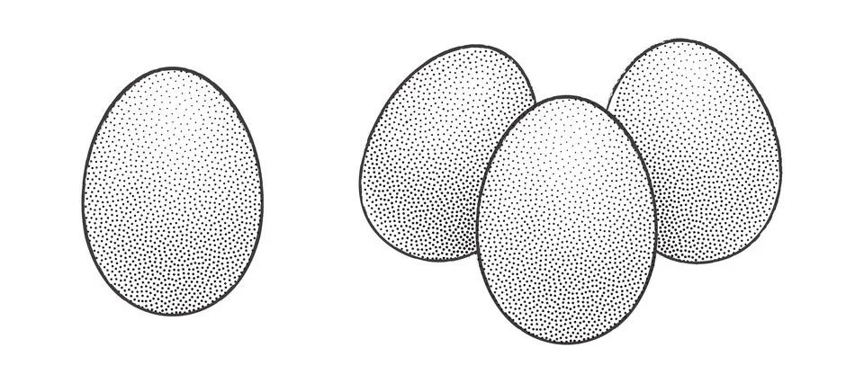 Dotwork Halftone 3D Egg. Easter Vector Illustration Stock Illustration