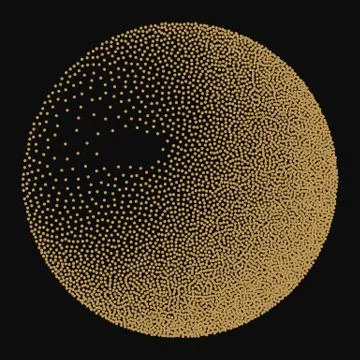 Dotwork Halftone 3D Sphere. Vector Illustrazione stock