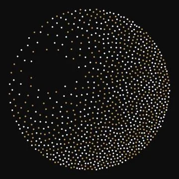 Dotwork Halftone 3D Sphere. Vector Illustrazione stock