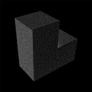 Dotwork Halftone Corner Box. Engraving Vector Illustration. Illustrazione stock