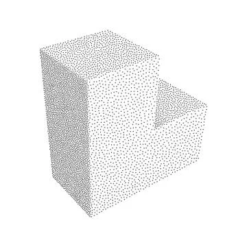 Dotwork Halftone Corner Box. Engraving Vector Illustration. Illustrazione stock