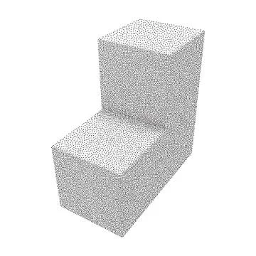 Dotwork Halftone Corner Box. Engraving Vector Illustration. Illustrazione stock