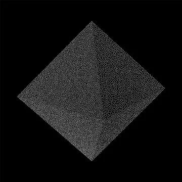 Dotwork Halftone low poly style geometrical object イラスト素材