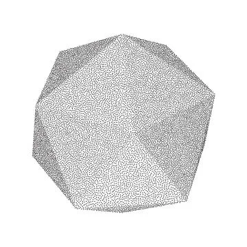 Dotwork Halftone low poly style geometrical object イラスト素材