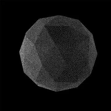 Dotwork Halftone low poly style geometrical object Illustrazione stock