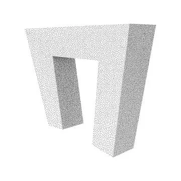 Dotwork Halftone low poly style geometrical object Illustrazione stock