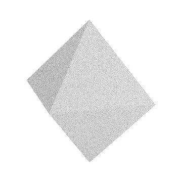 Dotwork Halftone low poly style geometrical object Illustrazione stock
