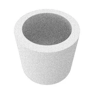 Dotwork Halftone low poly style geometrical object Illustrazione stock