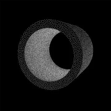 Dotwork Halftone low poly style geometrical object Illustrazione stock