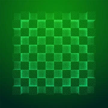 Dotwork Halftone low poly style geometrical boxes 스톡 일러스트