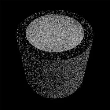 Dotwork Halftone low poly style geometrical object Illustrazione stock