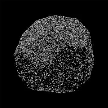 Dotwork Halftone low poly style geometrical object Illustrazione stock