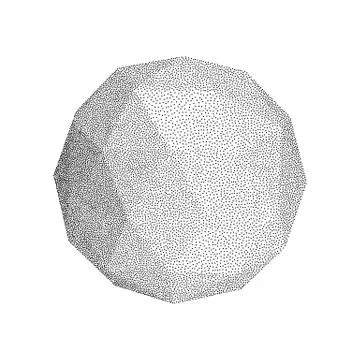 Dotwork Halftone low poly style geometrical object Illustrazione stock