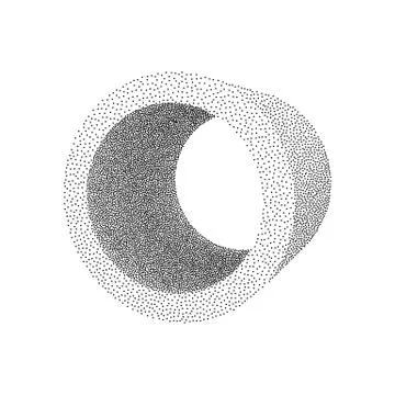 Dotwork Halftone low poly style geometrical object イラスト素材