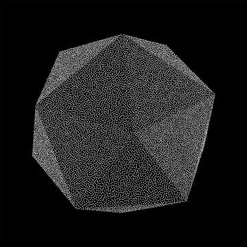 Dotwork Halftone low poly style geometrical object Illustrazione stock