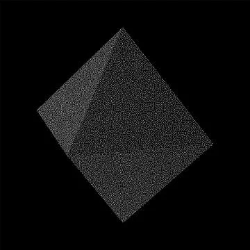 Dotwork Halftone low poly style geometrical object Illustrazione stock